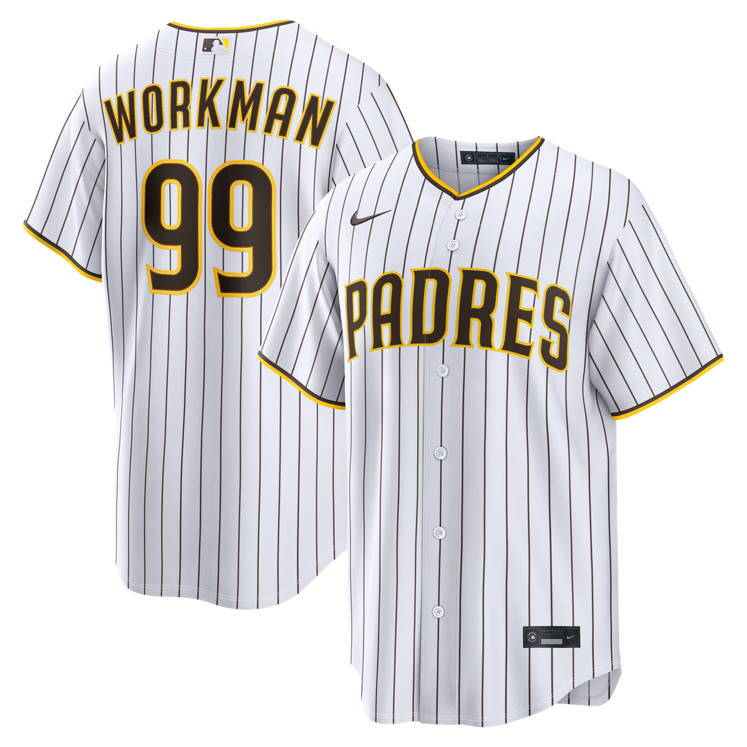 Men's San Diego Padres Gage Workman White Home Replica MLB Baseball Jersey - view 1