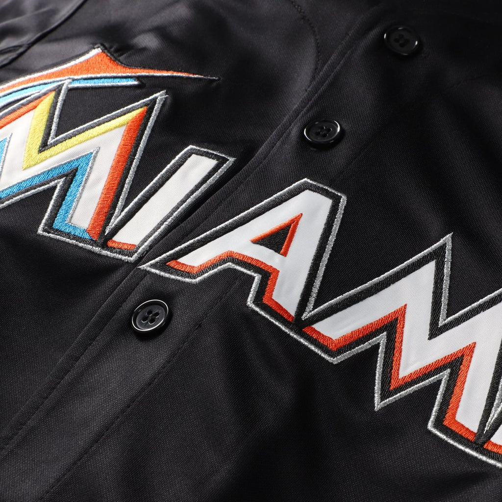 Men's Miami Marlins Jose Fernandez Black Batting Practice MLB Baseball Jersey - view 4