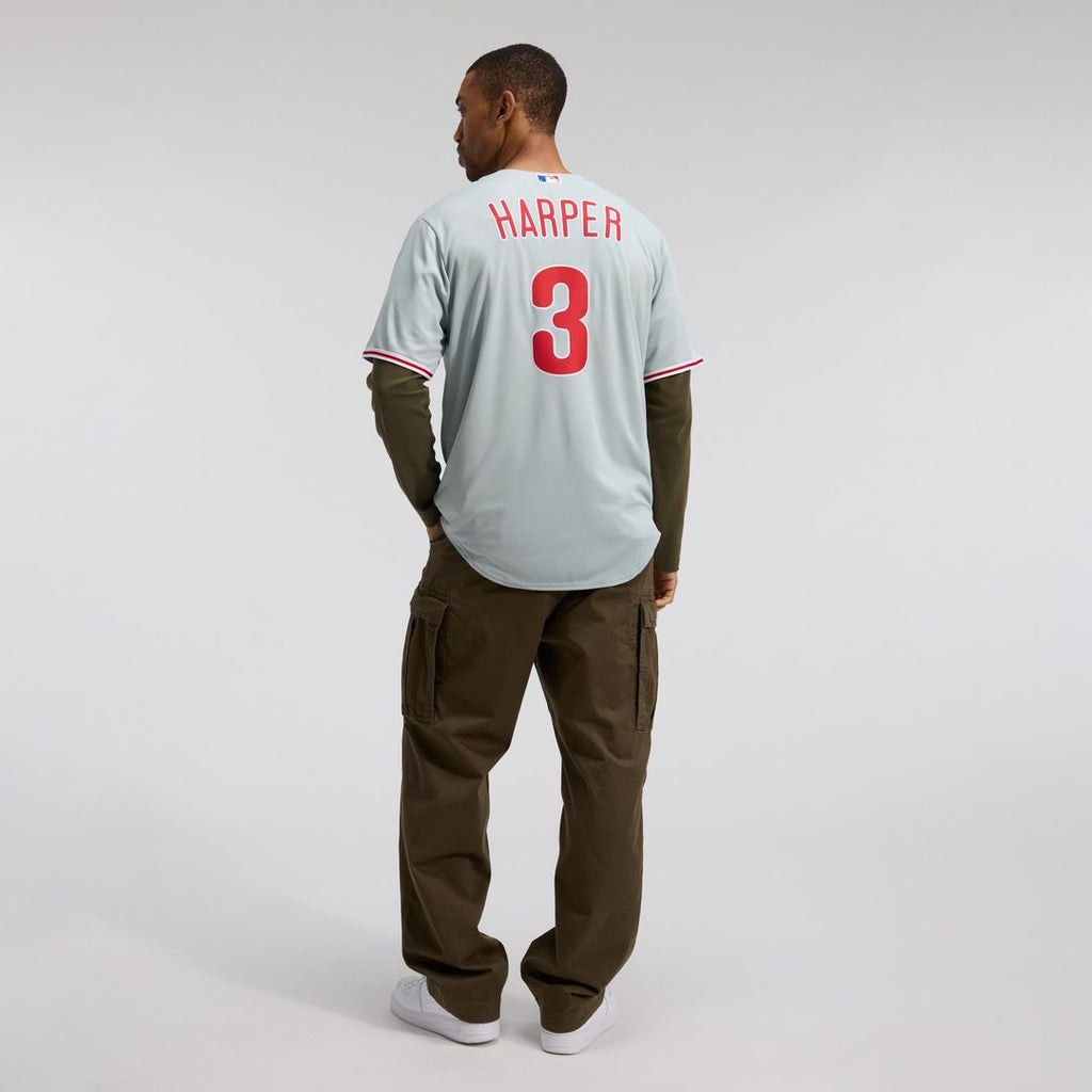 Men's Philadelphia Phillies Bryce Harper Gray Road Replica MLB Baseball Jersey - view 6