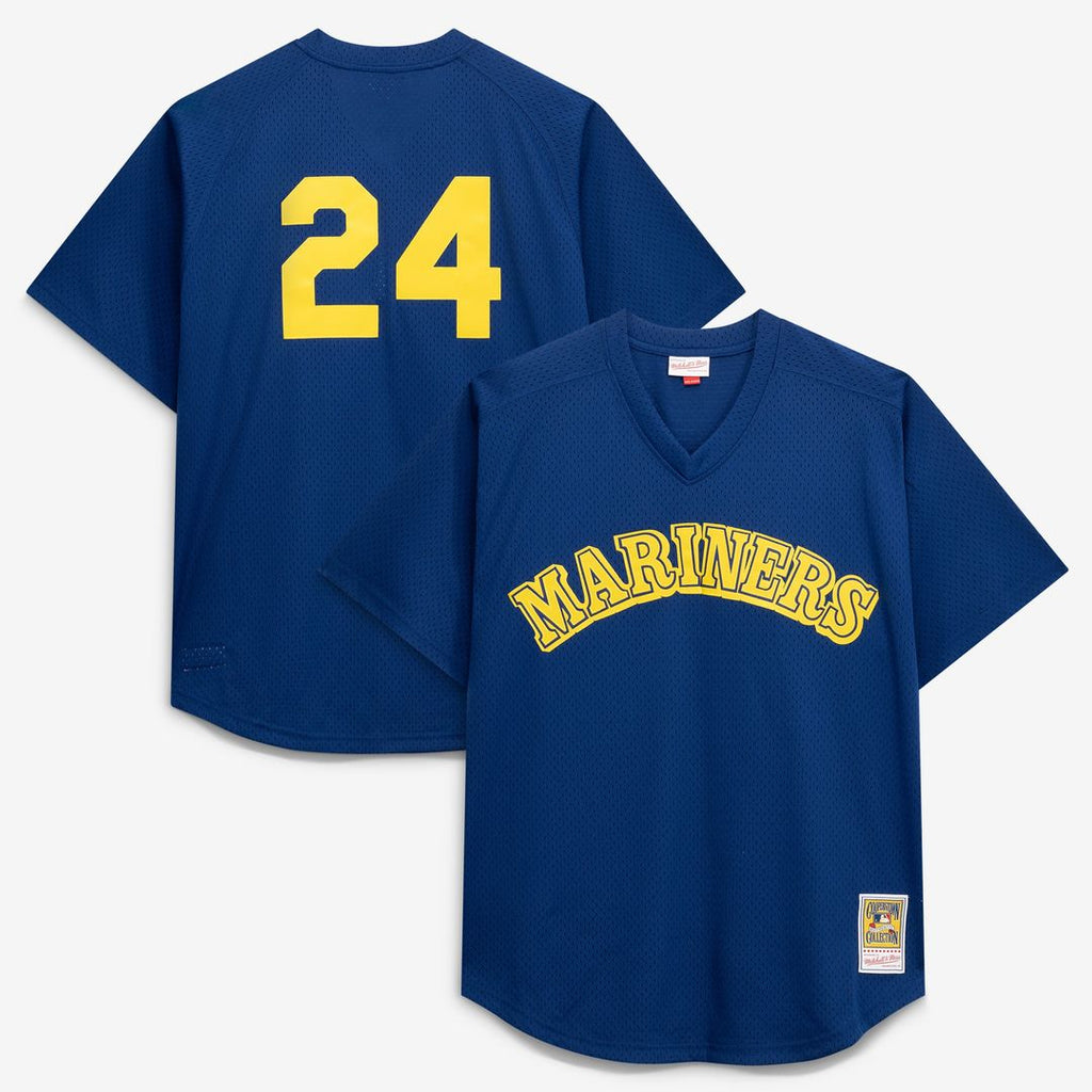 Men's Seattle Mariners Ken Griffey Jr. Royal Big & Tall Cooperstown Collection Mesh Batting Practice MLB Baseball Jersey - view 1
