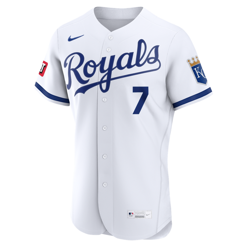 Men's Kansas City Royals Bobby Witt Jr. White Home Sponsor Patch MLB Baseball Jersey - view 2