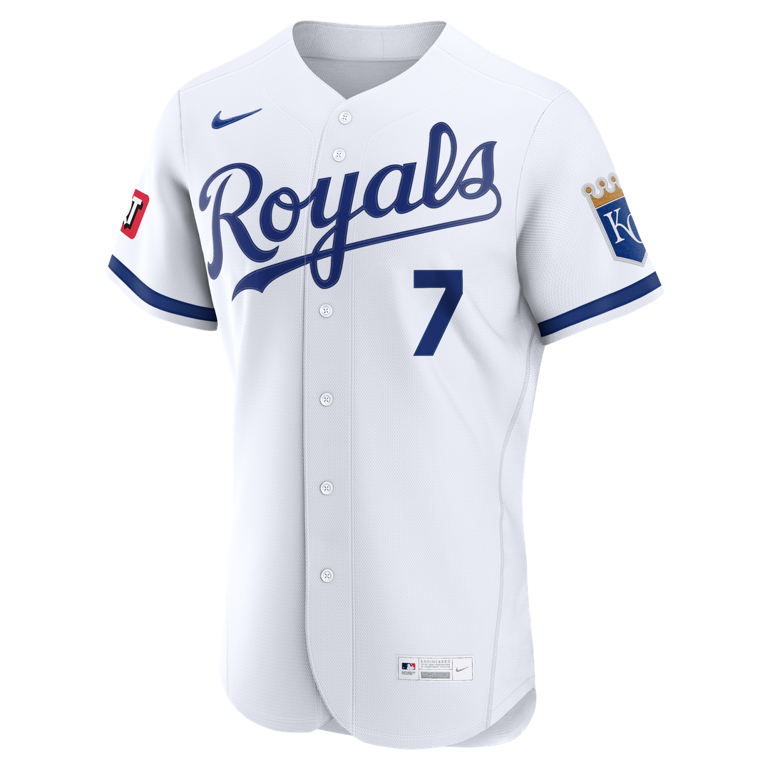 Men's Kansas City Royals Bobby Witt Jr. White Home Sponsor Patch MLB Baseball Jersey - view 2