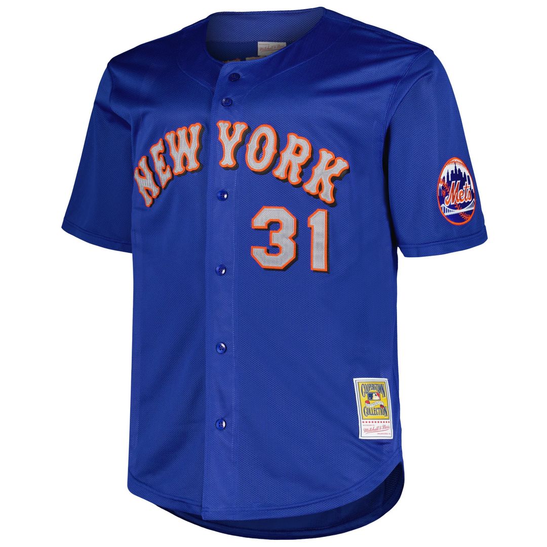 Men's New York Mets Mike Piazza Royal Big & Tall Cooperstown Mesh Batting Practice MLB Baseball Jersey - view 5