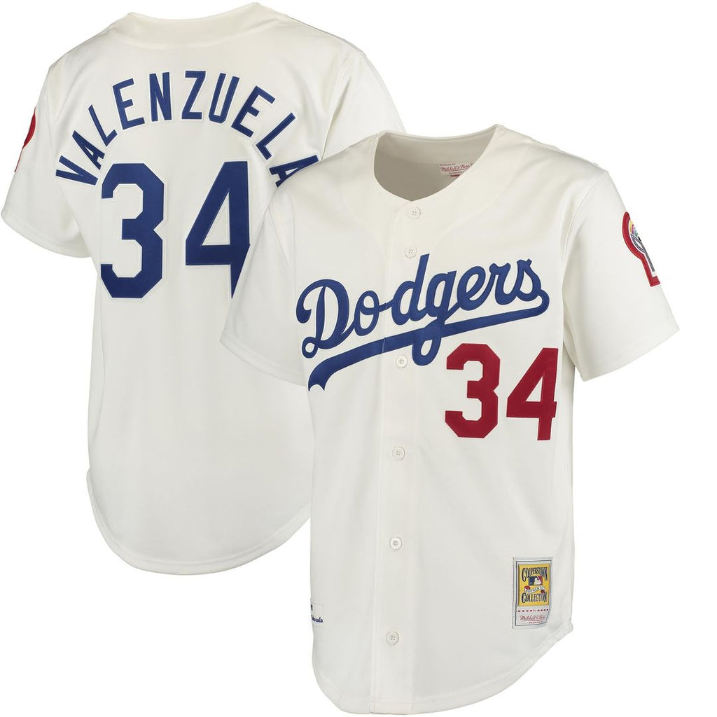 Men's Los Angeles Dodgers Fernando Valenzuela Gray MLB Baseball Jersey - view 1