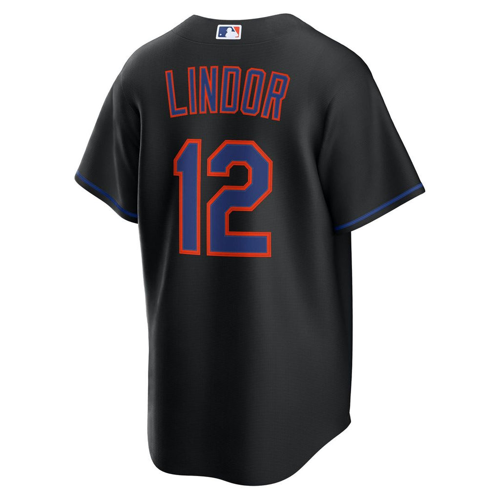 Men's New York Mets Francisco Lindor Black Alternate Replica MLB Baseball Jersey - view 3