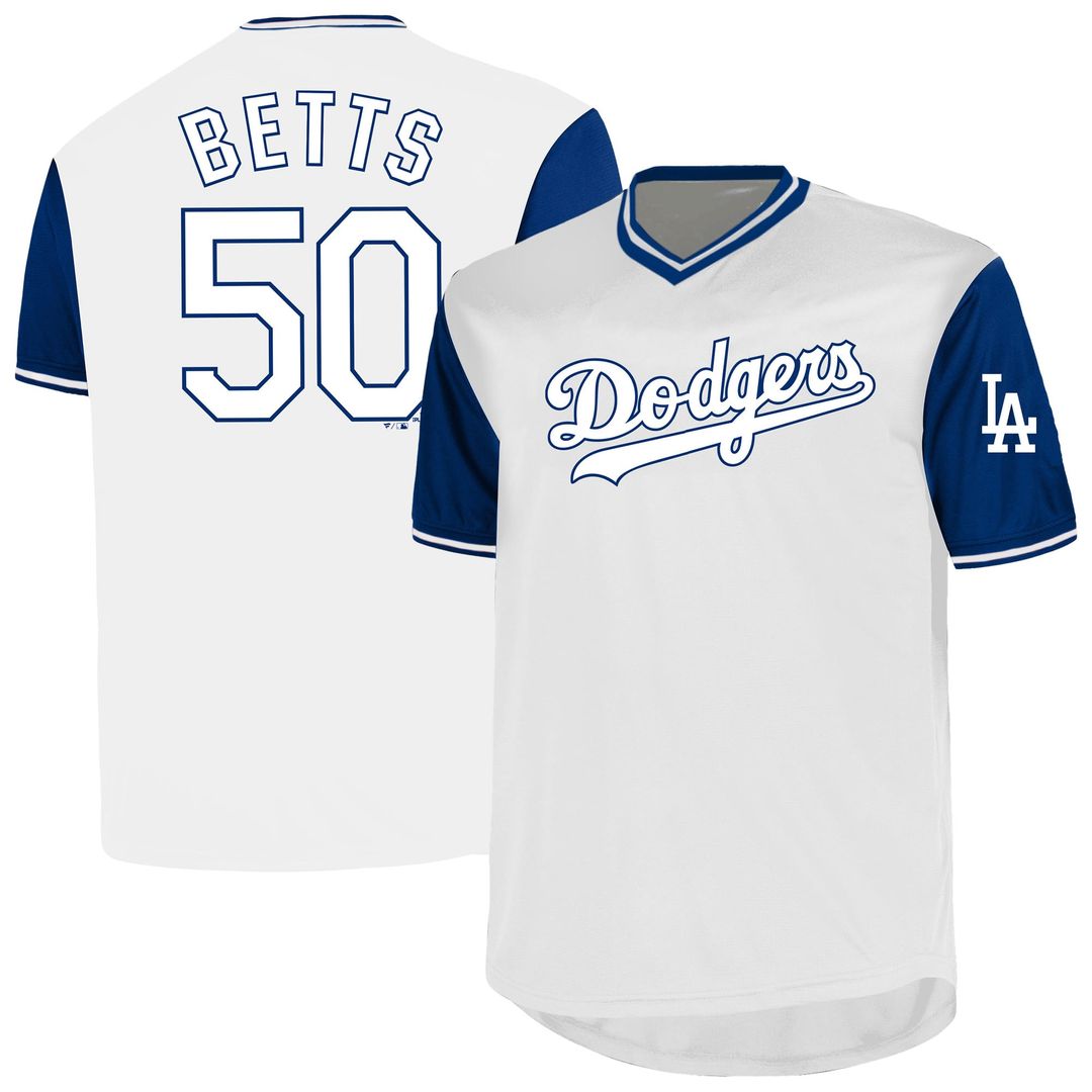Men's Los Angeles Dodgers Mookie Betts White Big & Tall Name & Number MLB Baseball Jersey - view 1
