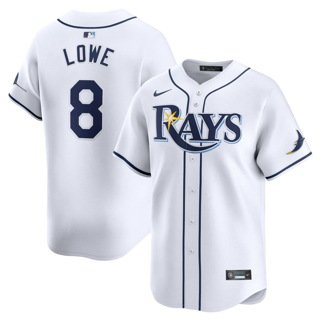 Men's Tampa Bay Rays Brandon Lowe White Home Limited MLB Baseball Jersey - view 1