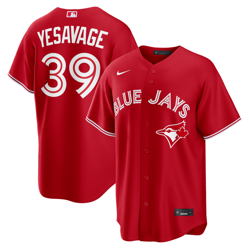 Men's Toronto Blue Jays Trey Yesavage Red Canada Day Replica MLB Baseball Jersey - view 1