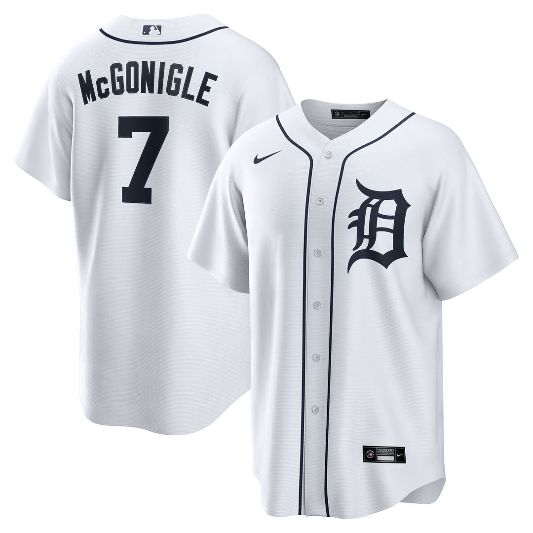Men's Detroit Tigers Kevin McGonigle White Home Replica MLB Baseball Jersey - view 1
