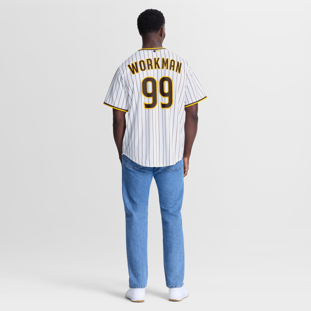 Men's San Diego Padres Gage Workman White Home Replica MLB Baseball Jersey - view 3