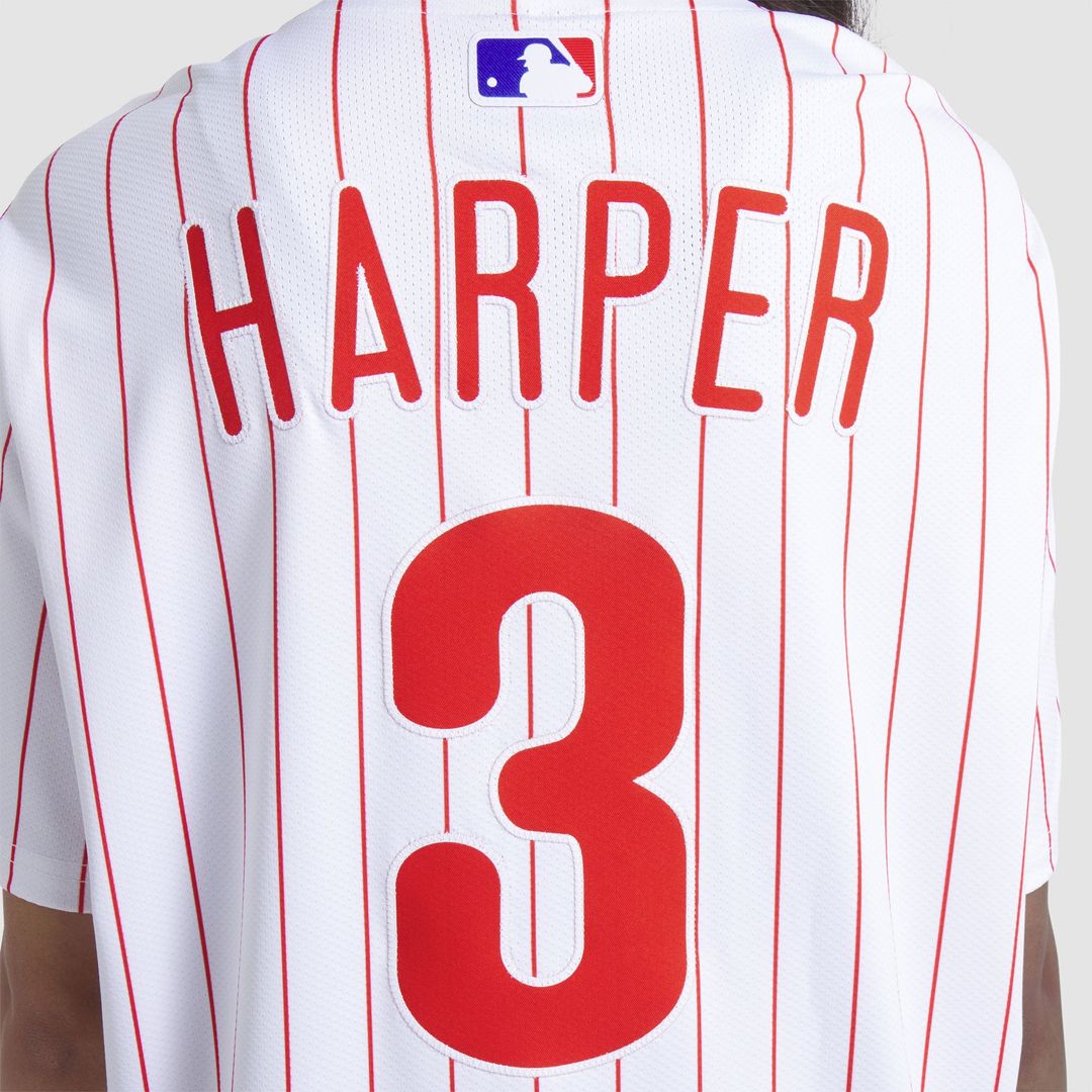 Men's Philadelphia Phillies Bryce Harper White Home Elite MLB Baseball Jersey - view 5
