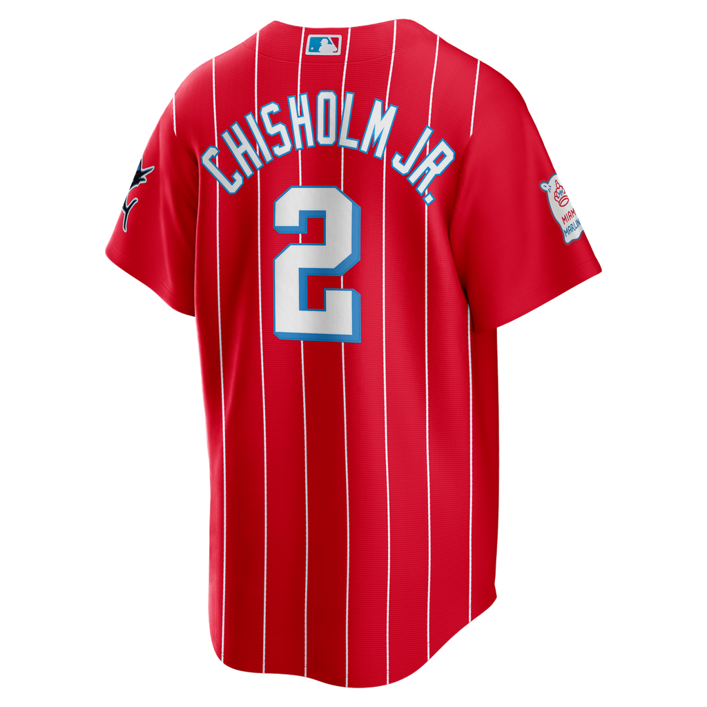 Men's Miami Marlins Jazz Chisholm Jr. Red City Connect Replica MLB Baseball Jersey - view 3