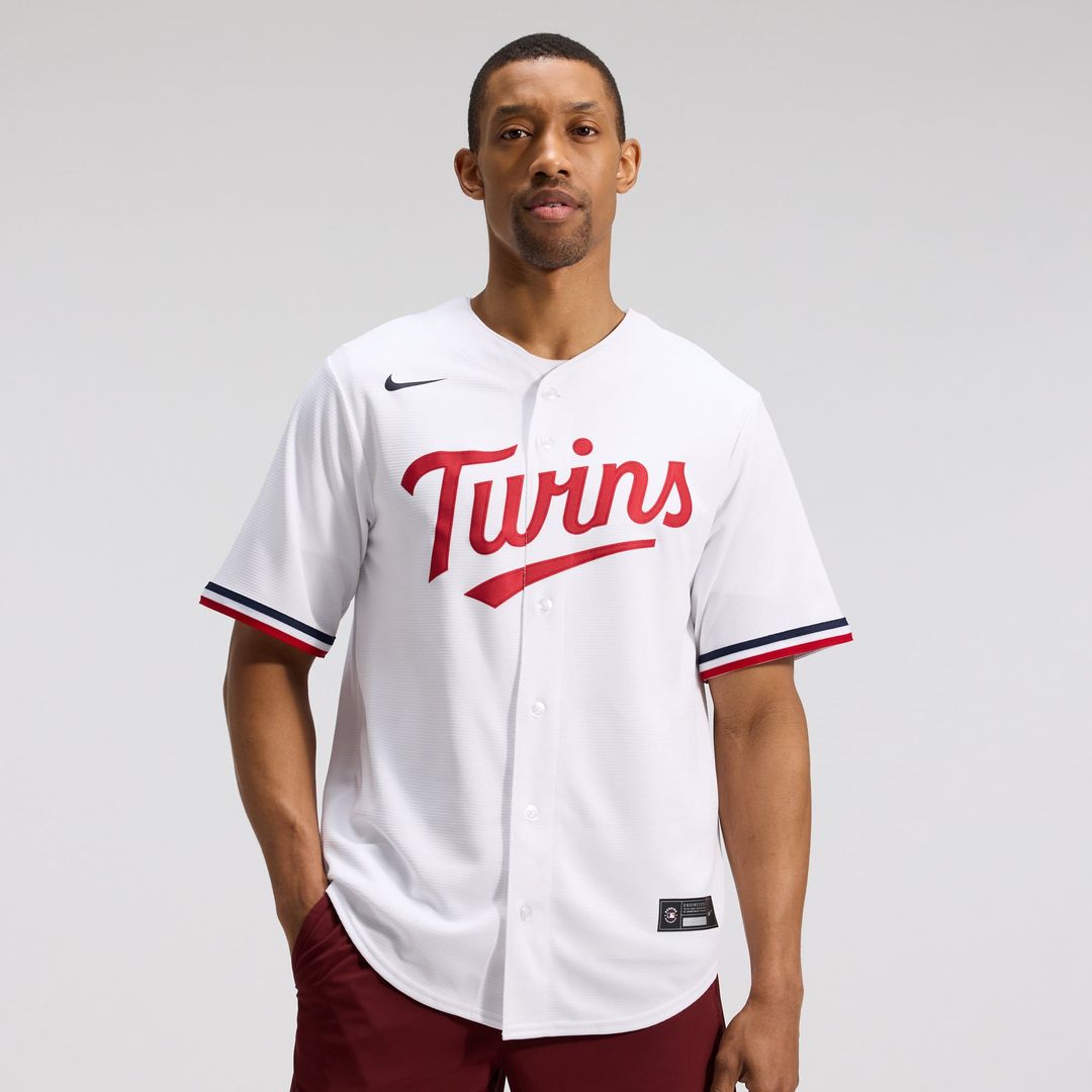 Men's Minnesota Twins White Home Replica MLB Baseball Jersey - view 12