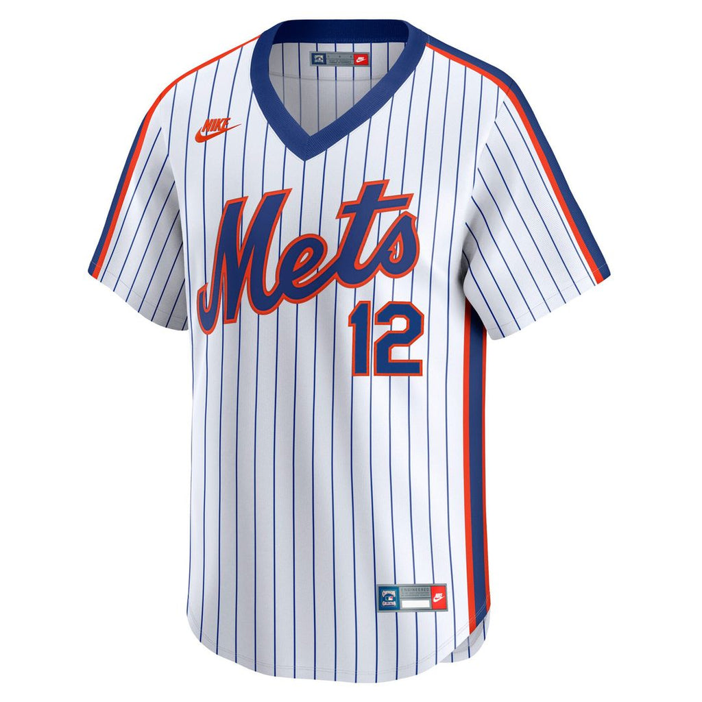Men's New York Mets Francisco Lindor White Throwback Cooperstown Collection Limited MLB Baseball Jersey - view 2