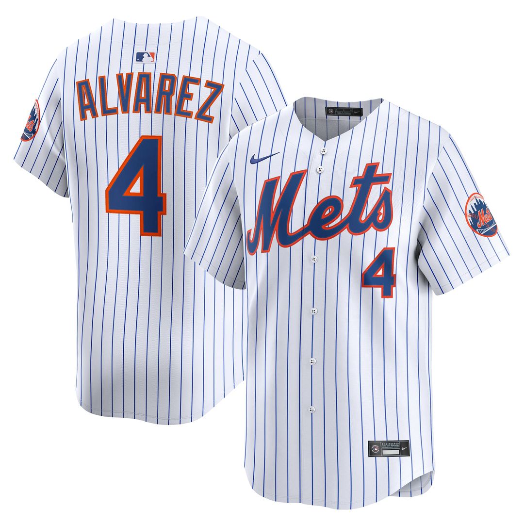 Men's New York Mets Francisco Alvarez White Home Limited MLB Baseball Jersey - view 1