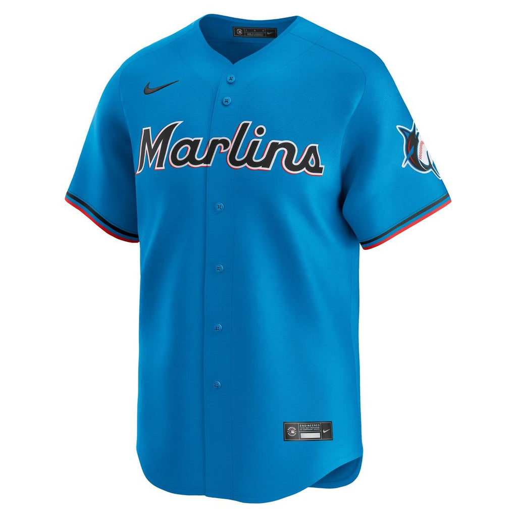 Men's Miami Marlins Blue Limited MLB Baseball Jersey - view 2