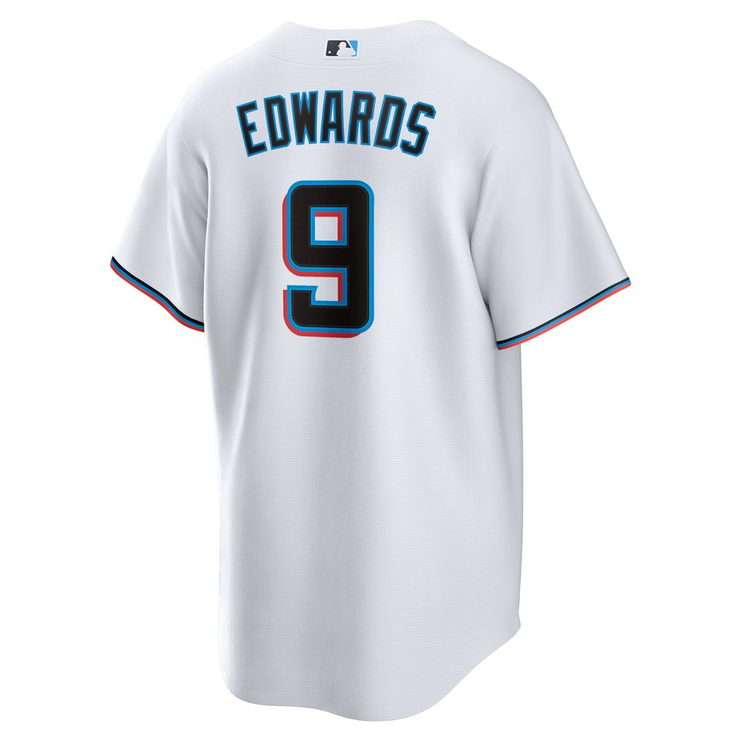 Men's Miami Marlins Xavier Edwards White Home Replica MLB Baseball Jersey - view 3