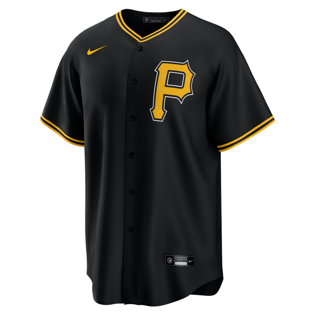 Men's Pittsburgh Pirates Black Alternate Replica MLB Baseball Jersey - view 5