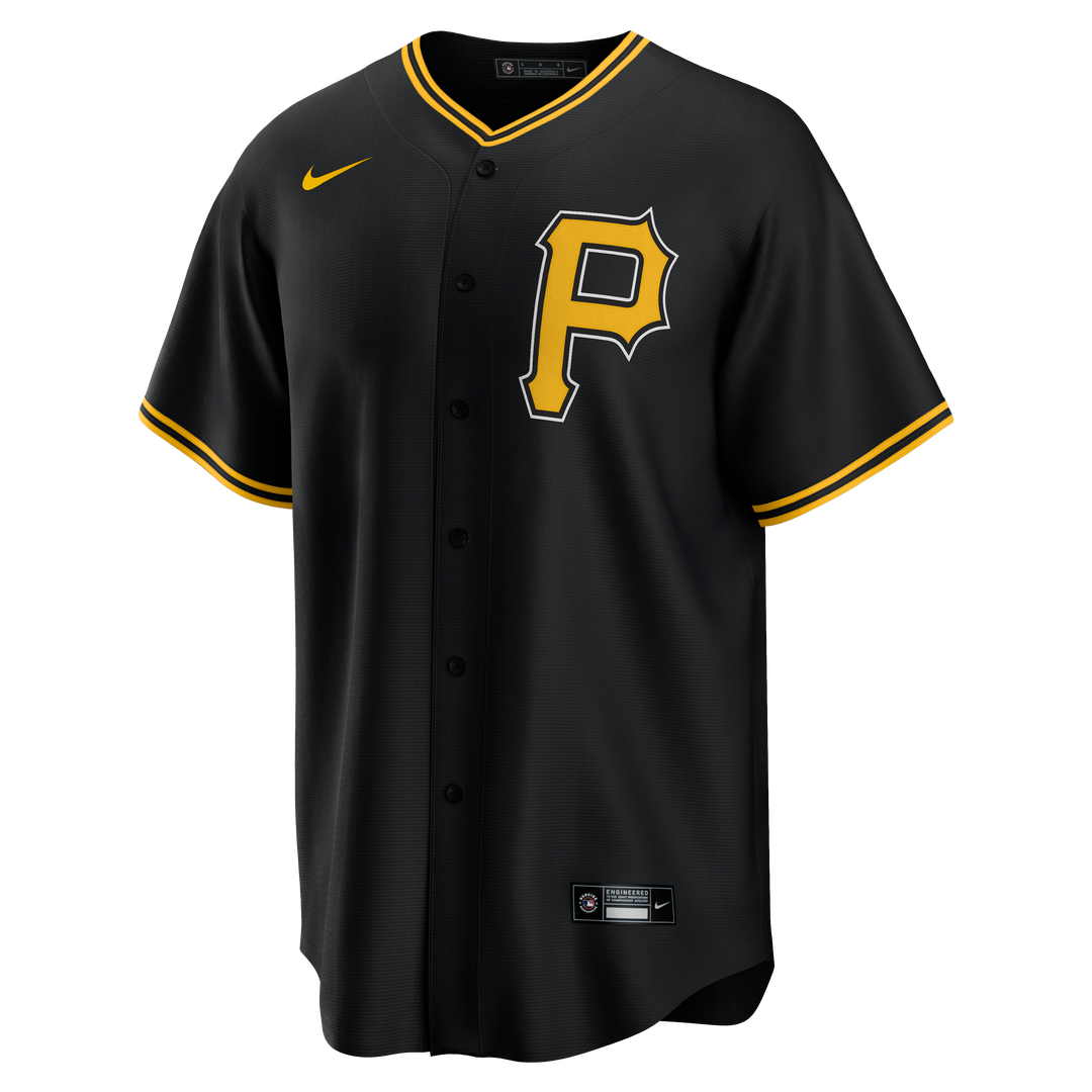 Men's Pittsburgh Pirates Black Alternate Replica MLB Baseball Jersey - view 5