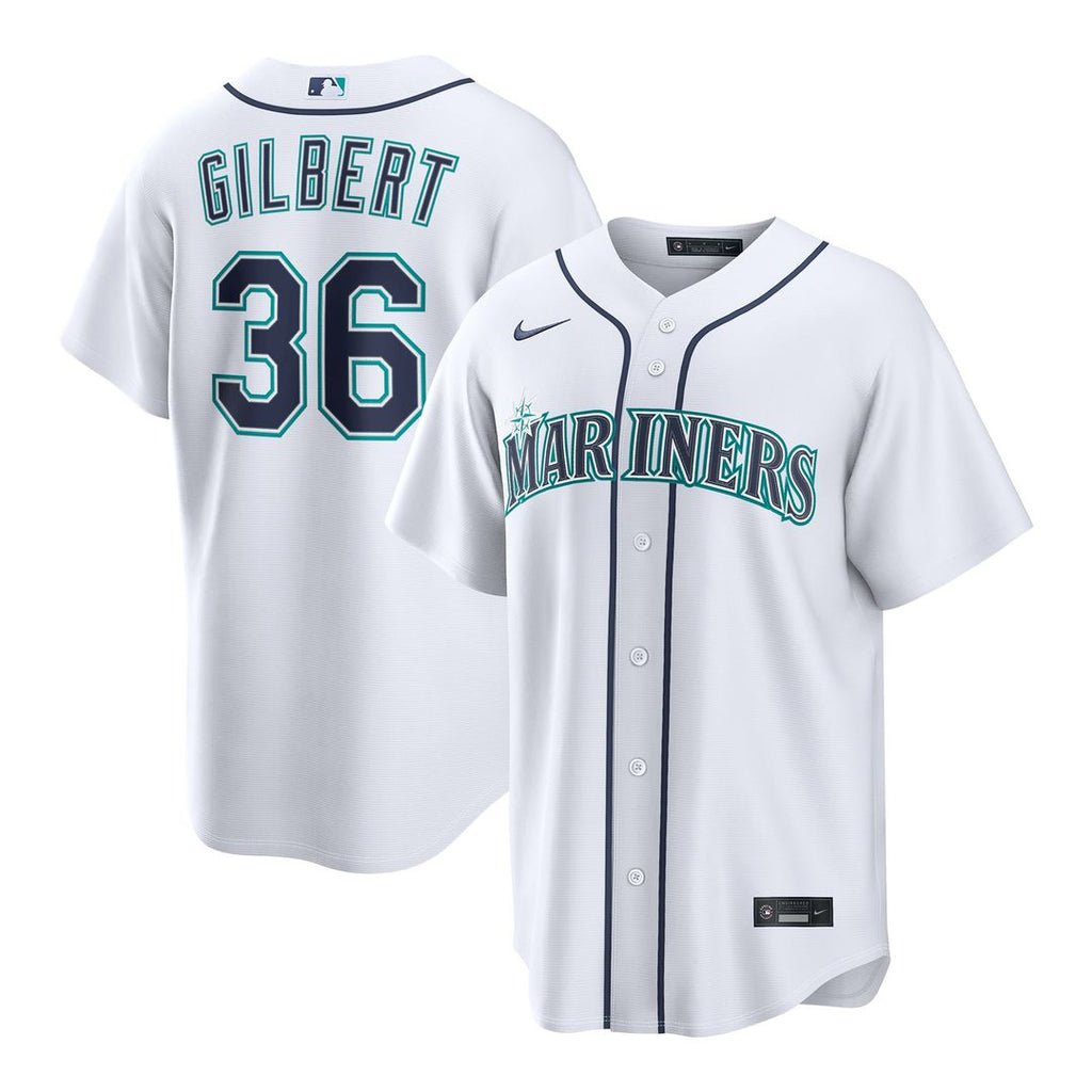 Men's Seattle Mariners Logan Gilbert White Home Replica MLB Baseball Jersey - view 1