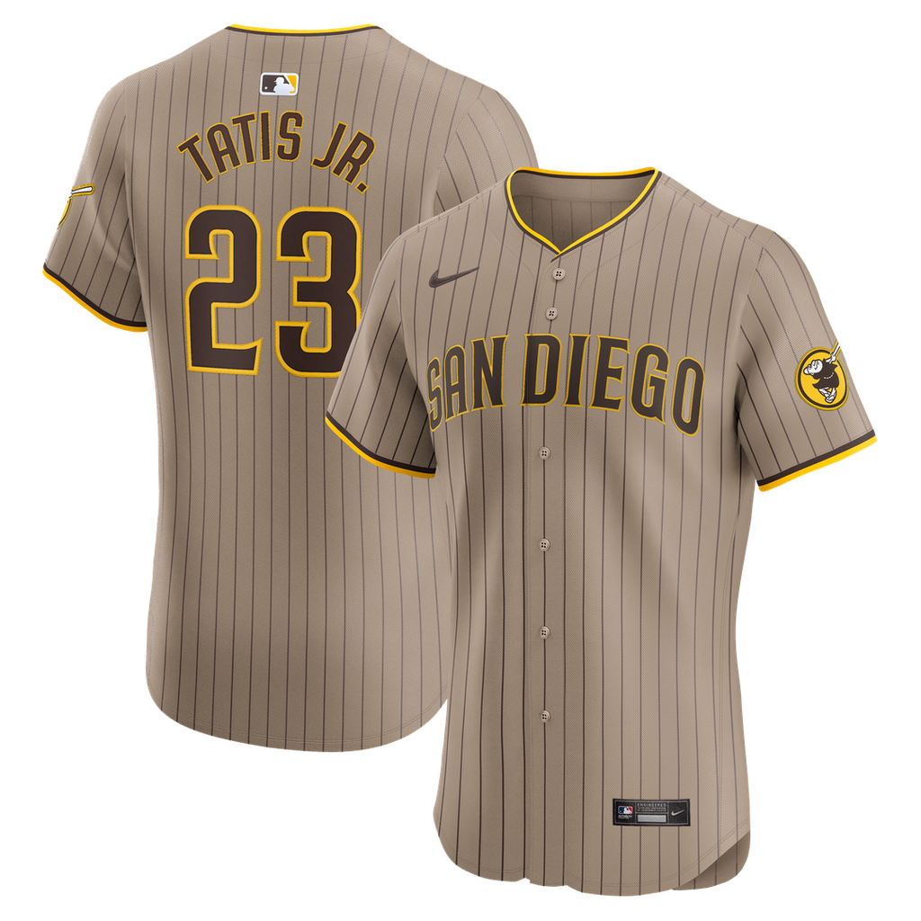 Men's San Diego Padres Fernando Tatis Jr. Sand Alternate Elite MLB Baseball Jersey - view 1