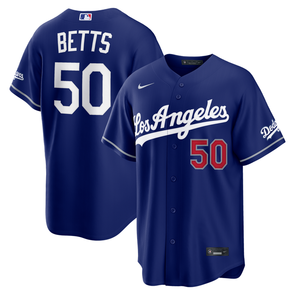 Men's Los Angeles Dodgers Mookie Betts Royal Alternate Stadium MLB Baseball Jersey - view 1