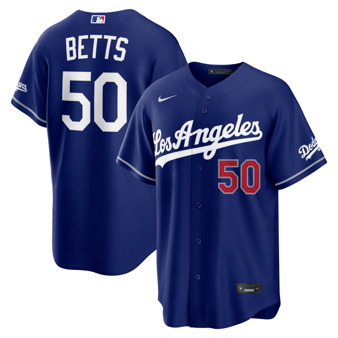 Men's Los Angeles Dodgers Mookie Betts Royal Alternate Stadium MLB Baseball Jersey - view 1