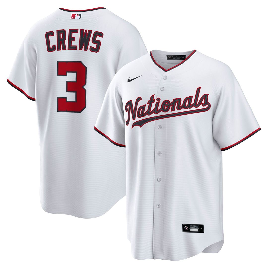 Men's Washington Nationals Dylan Crews White Home Replica MLB Baseball Jersey - view 1