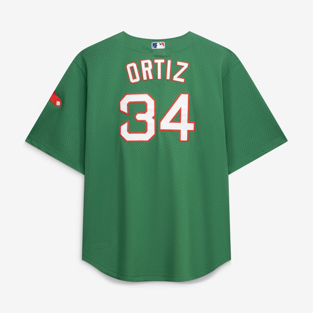 Men's Boston Red Sox David Ortiz Red Big & Tall Cooperstown Mesh Batting Practice MLB Baseball Jersey - view 8