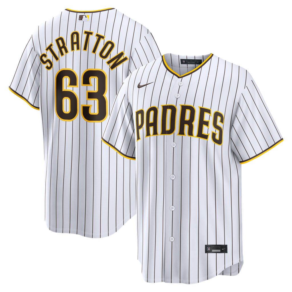 Men's San Diego Padres Hunter Stratton White Home Replica MLB Baseball Jersey - view 1