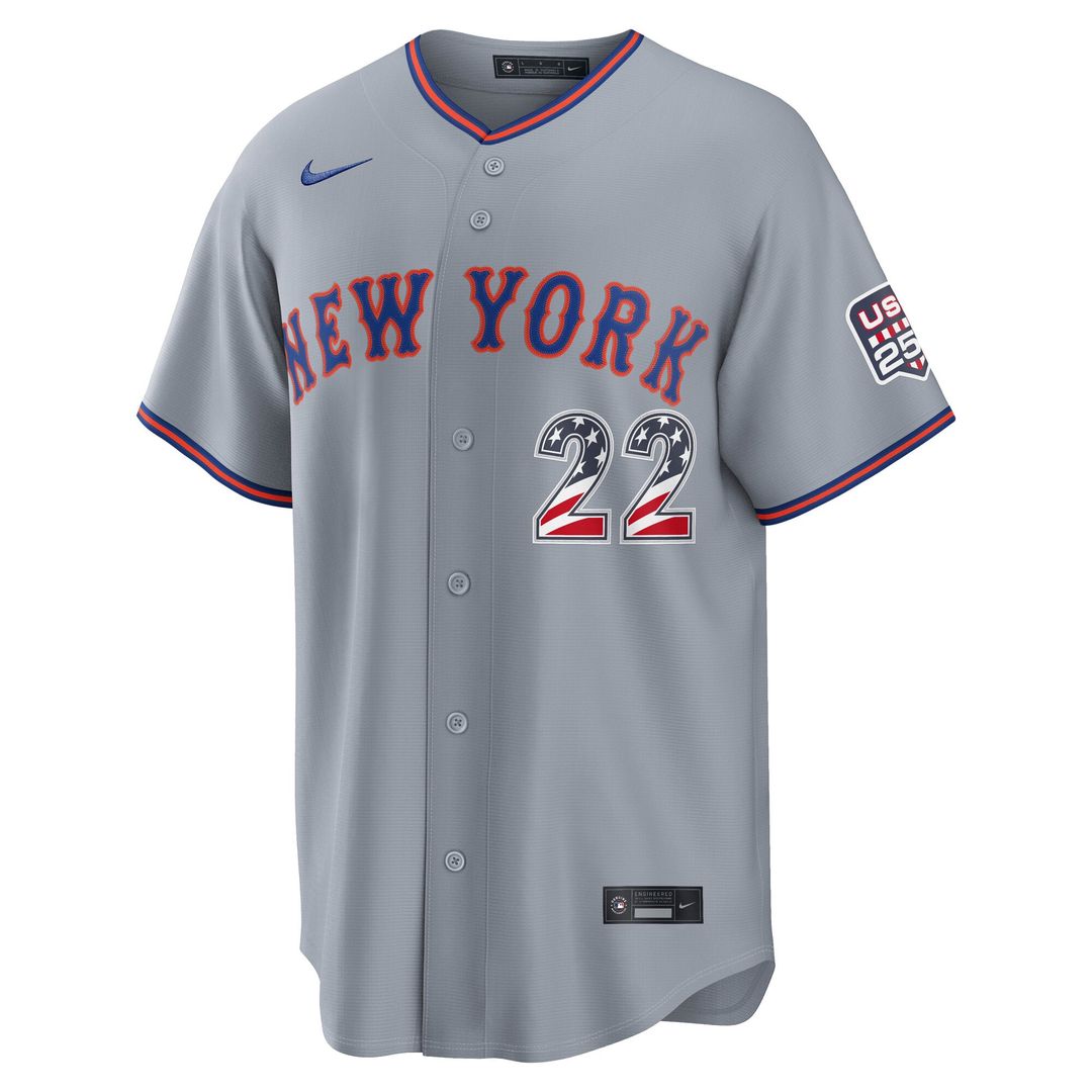 Men's Fourth of July Men's New York Mets Juan Soto Gray USA 250 Stadium MLB Baseball Jersey - view 2