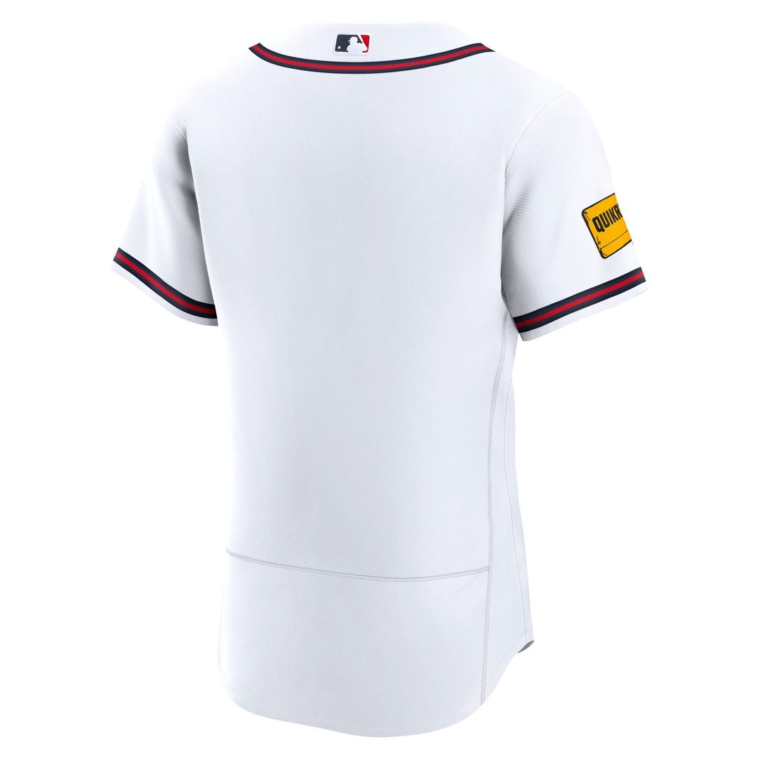 Men's Atlanta Braves White Home Sponsor Patch MLB Baseball Jersey - view 3