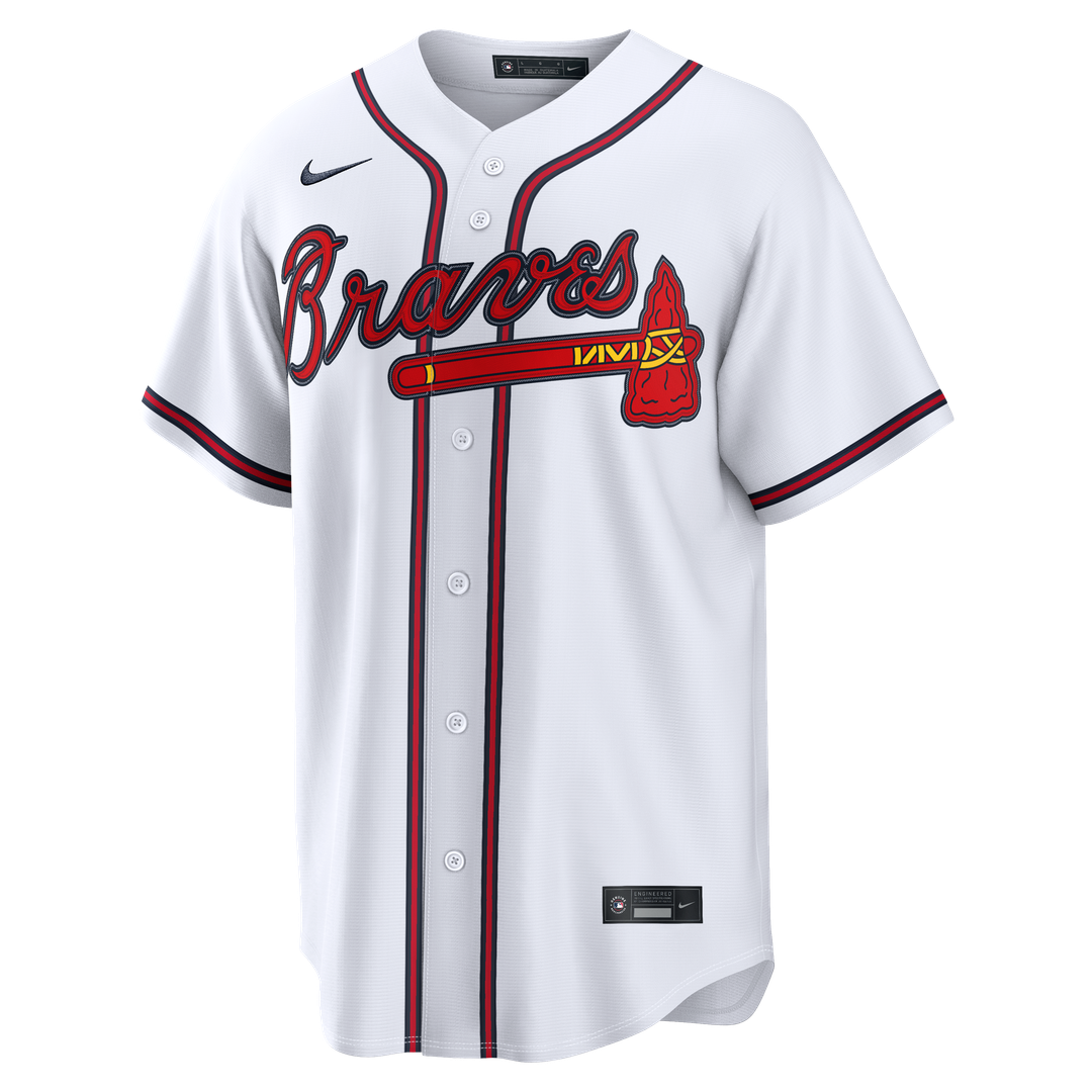 Men's Atlanta Braves Grant Holmes White Home Replica MLB Baseball Jersey - view 2