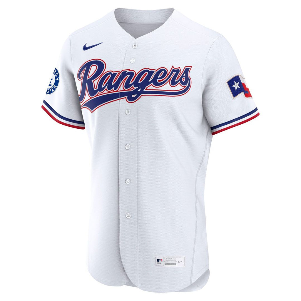 Men's Texas Rangers White Home Sponsor Patch MLB Baseball Jersey - view 5
