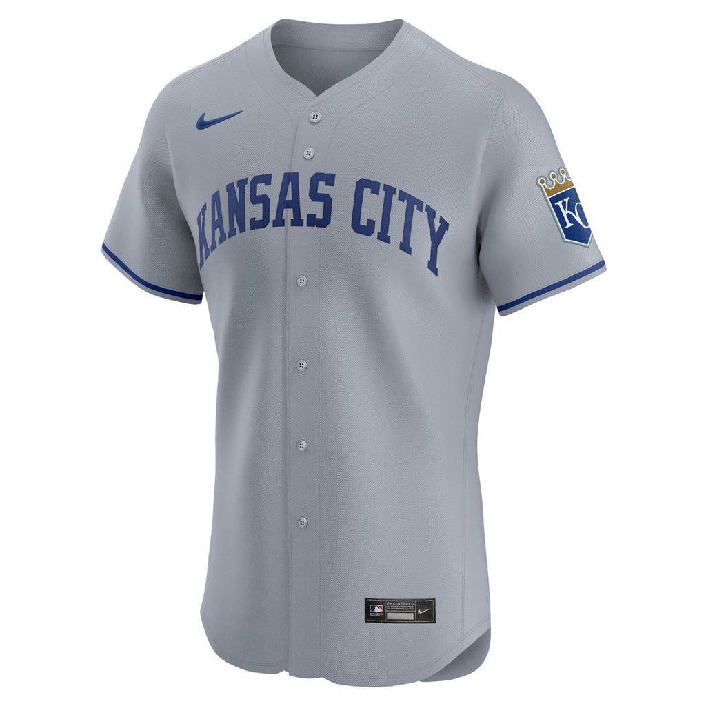 Men's Kansas City Royals Gray Road Elite Patch MLB Baseball Jersey - view 5