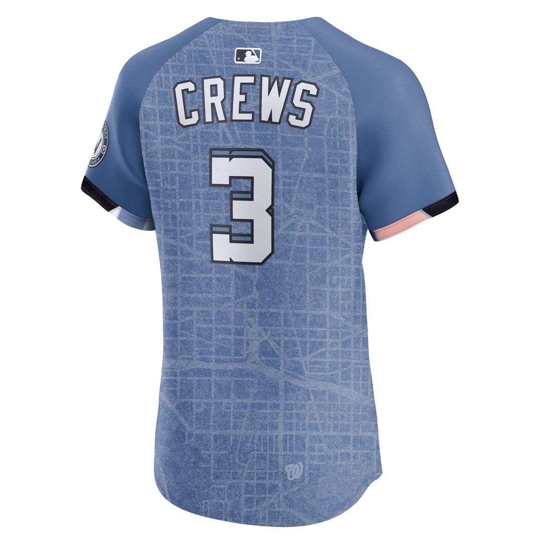 Men's Washington Nationals Dylan Crews Blue 2025 City Connect Elite MLB Baseball Jersey - view 3