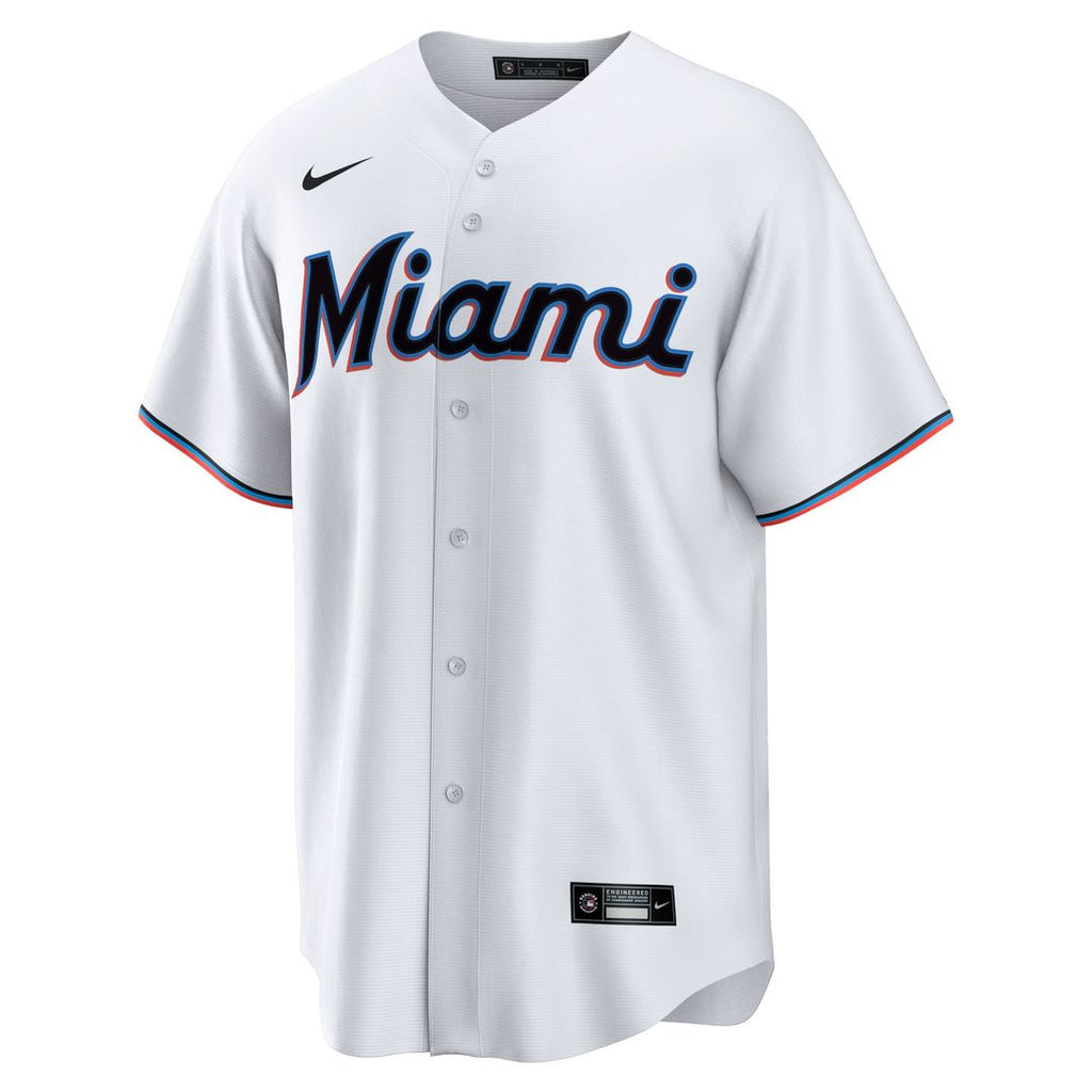 Men's Miami Marlins White Home Blank Replica MLB Baseball Jersey - view 2