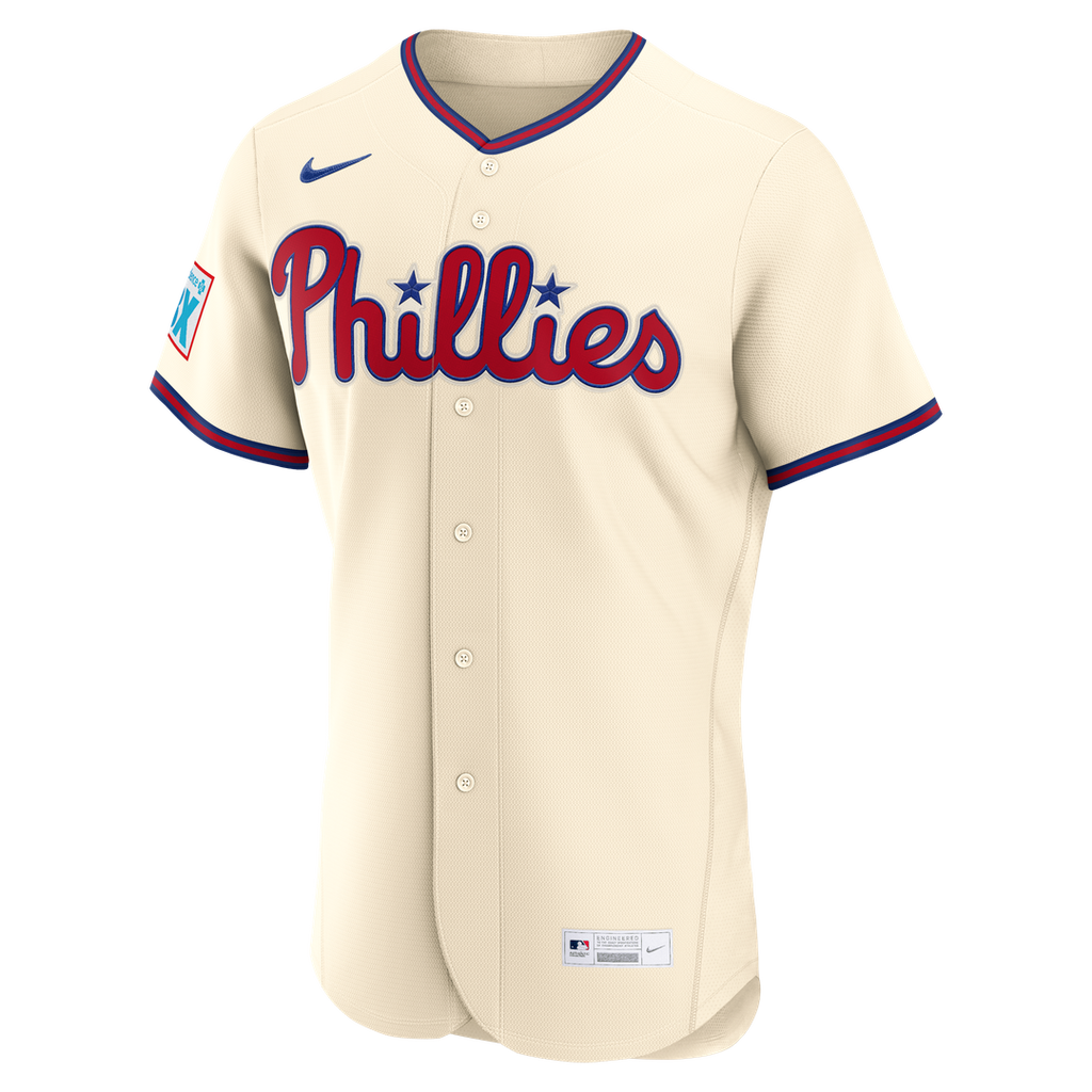 Men's Philadelphia Phillies Bryce Harper Light Blue Alternate Sponsor Patch MLB Baseball Jersey - view 11