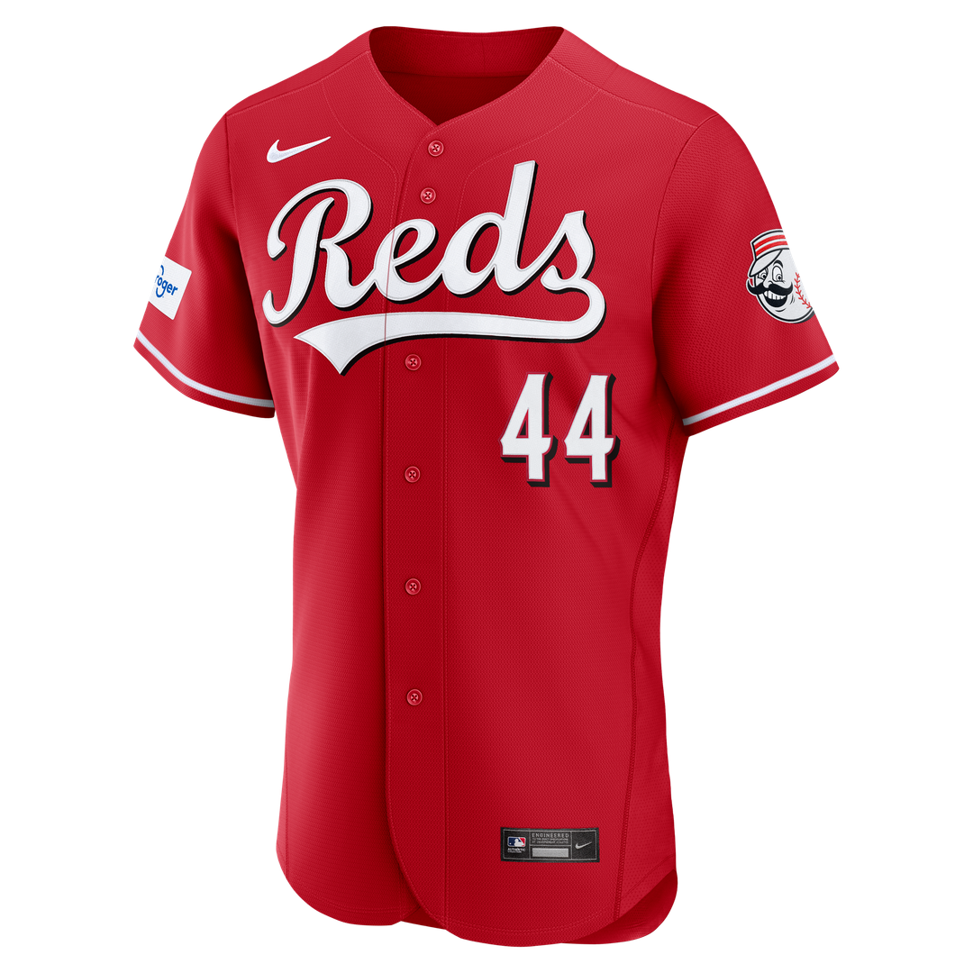 Men's Cincinnati Reds Elly De La Cruz Red Alternate Sponsor Patch MLB Baseball Jersey - view 2