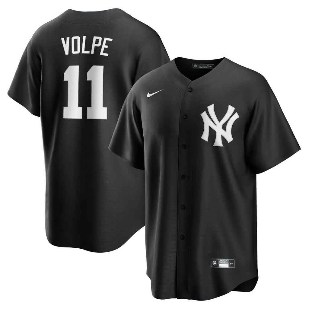 Men's New York Yankees Anthony Volpe Black Fashion Replica MLB Baseball Jersey - view 1