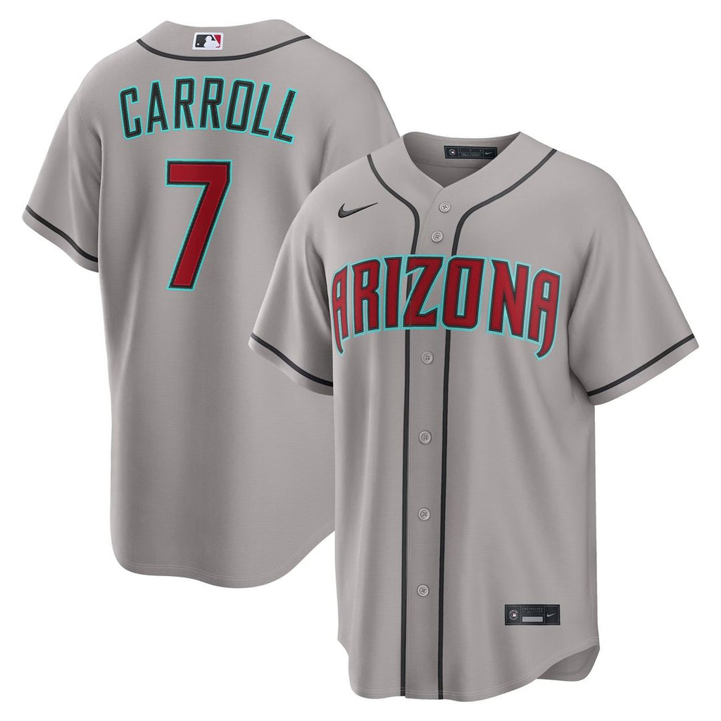 Men's Arizona Diamondbacks Corbin Carroll Gray Road Replica MLB Baseball Jersey - view 1