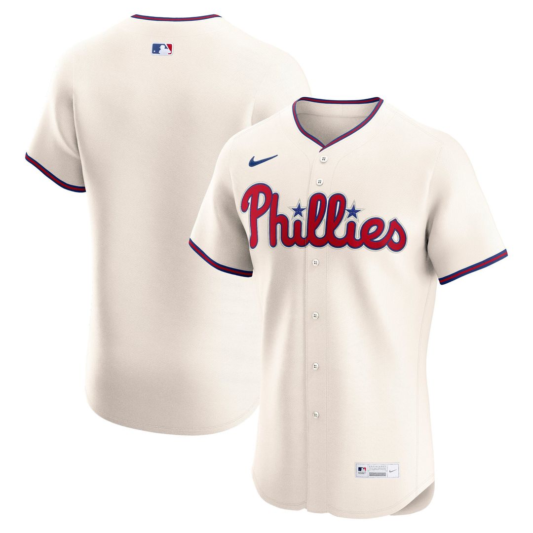 Men's Philadelphia Phillies Cream Alternate 2 Elite MLB Baseball Jersey - view 4