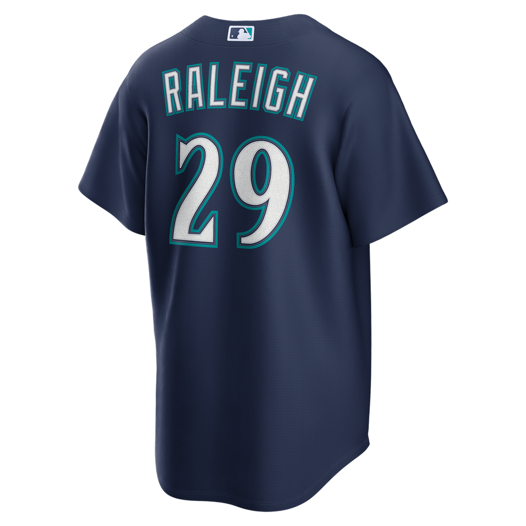 Men's Seattle Mariners Cal Raleigh Navy Road Replica MLB Baseball Jersey - view 6