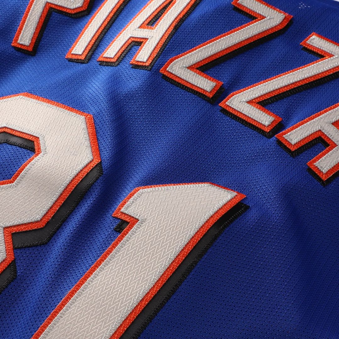 Men's New York Mets Mike Piazza Royal Cooperstown Collection Mesh Batting Practice Button-Up MLB Baseball Jersey - view 5