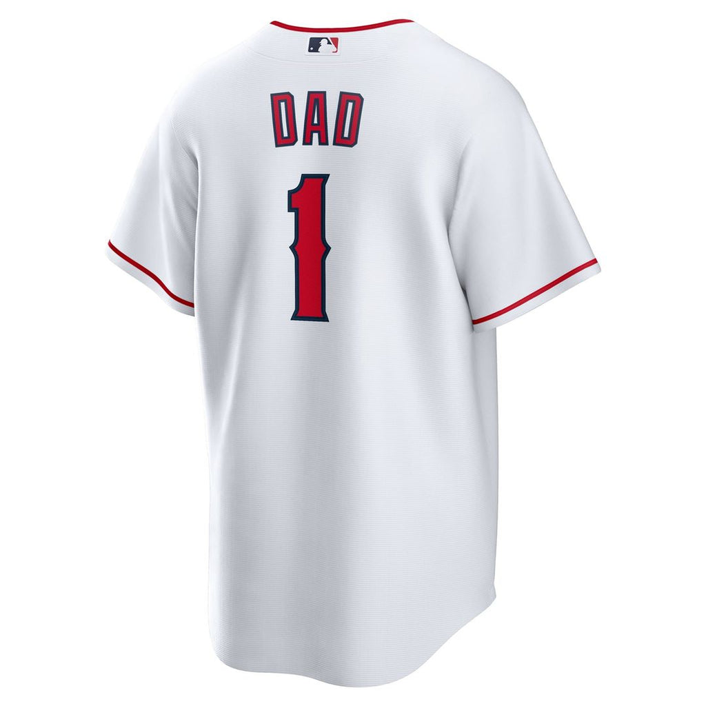Men's Los Angeles Angels White #1 Dad Home Replica MLB Baseball Jersey - view 3