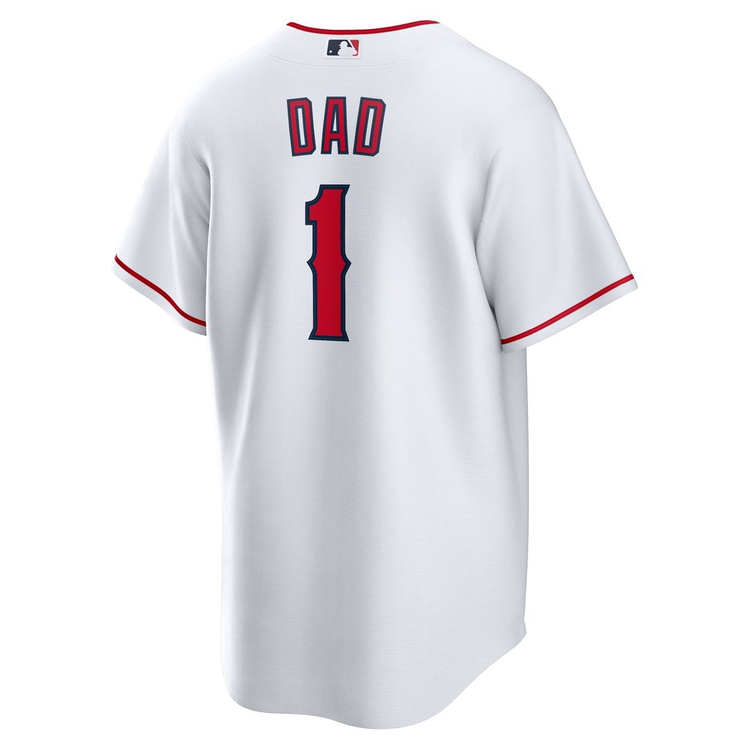 Men's Los Angeles Angels White #1 Dad Home Replica MLB Baseball Jersey - view 3