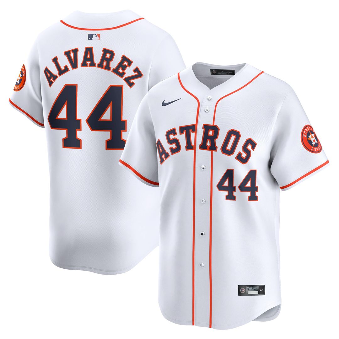 Men's Houston Astros Yordan Alvarez White Home Limited MLB Baseball Jersey - view 1