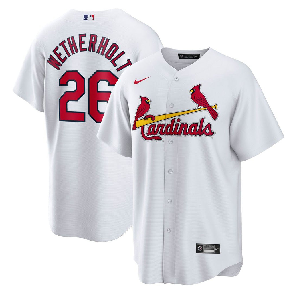 Men's St. Louis Cardinals JJ Wetherholt White Home Replica MLB Baseball Jersey - view 1