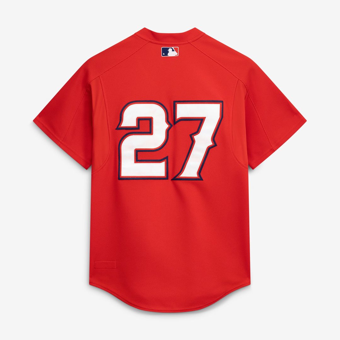 Men's California Angels Vladimir Guerrero Red Batting Practice MLB Baseball Jersey - view 3