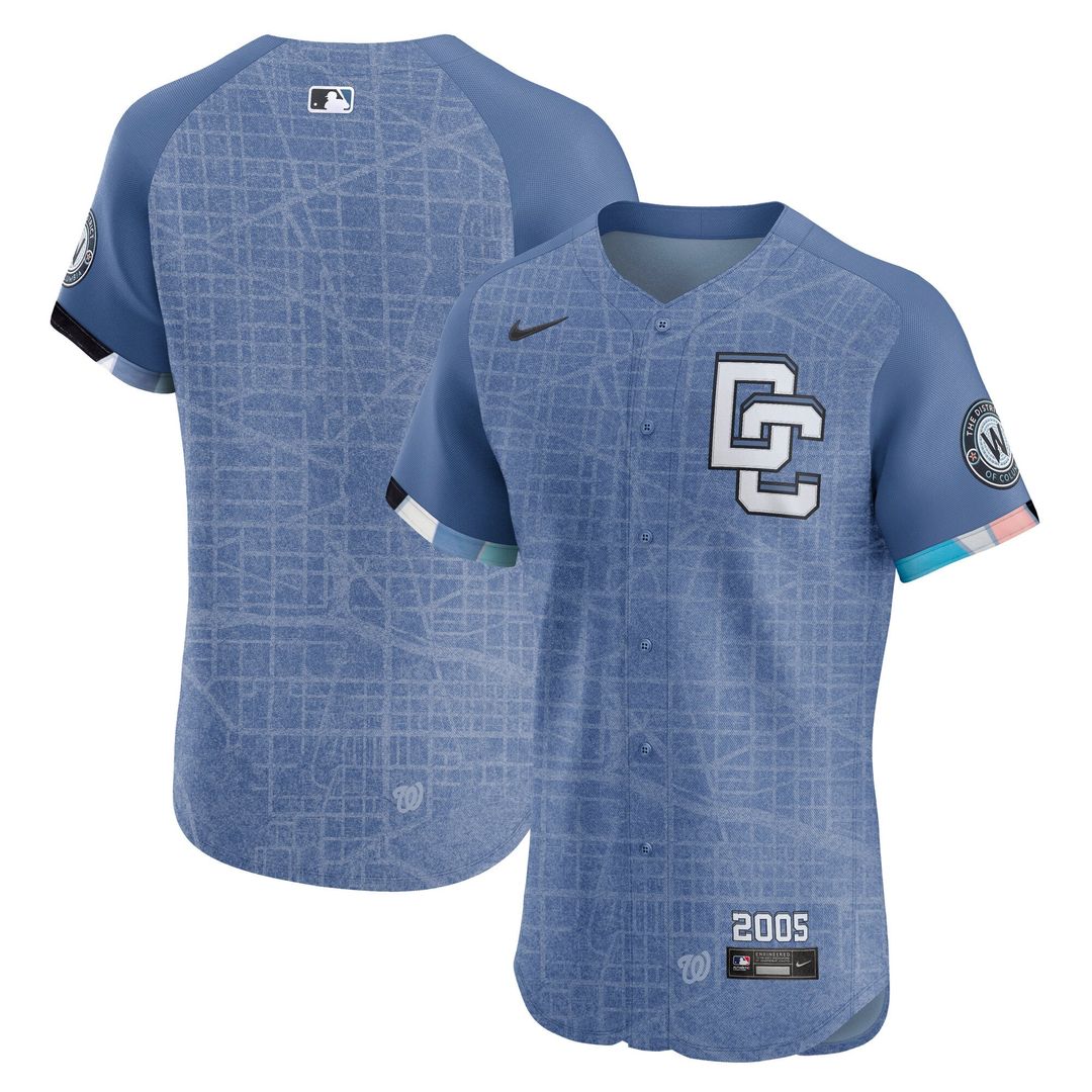 Men's Washington Nationals Blue 2025 City Connect Elite MLB Baseball Jersey - view 1